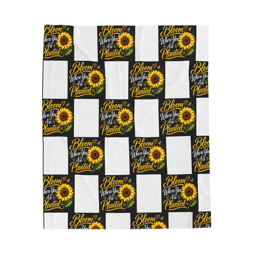 Bloom Where You’re Planted Sunflower Plush Blanket