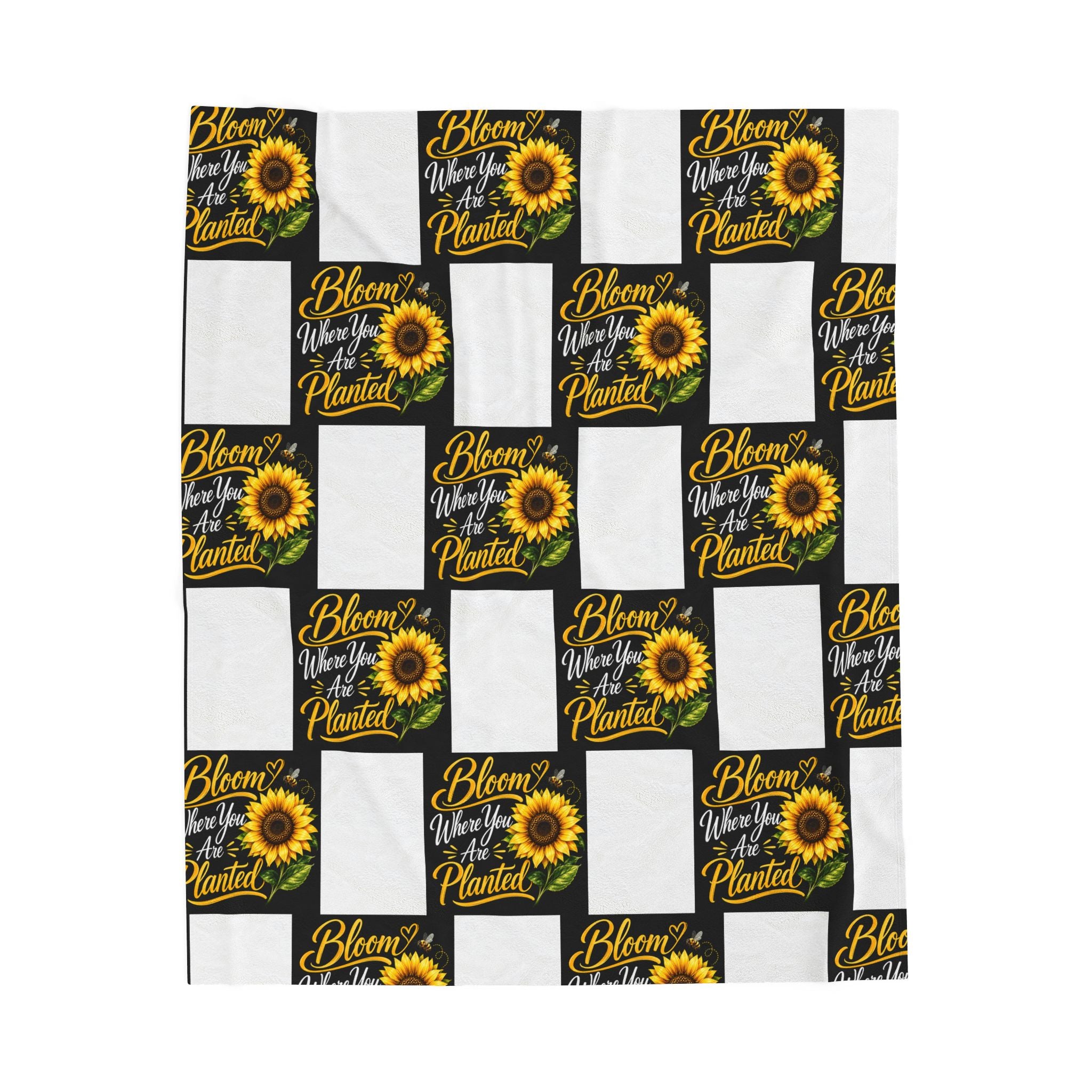 Bloom Where You’re Planted Sunflower Plush Blanket