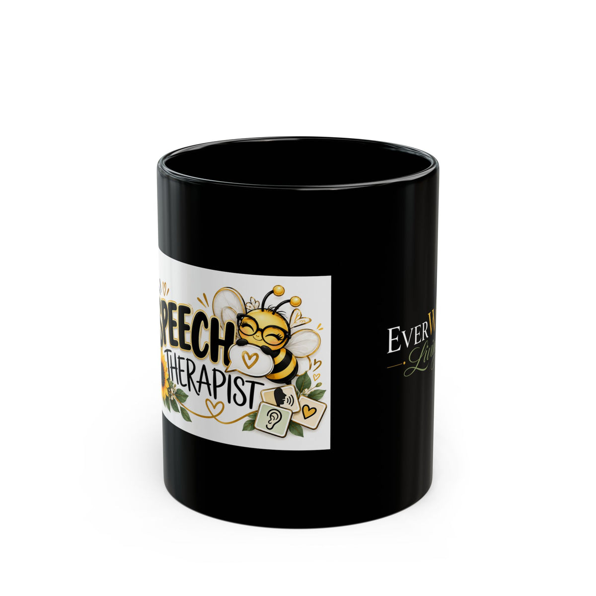 Speech Therapists Emoji-Black Coffee Mug