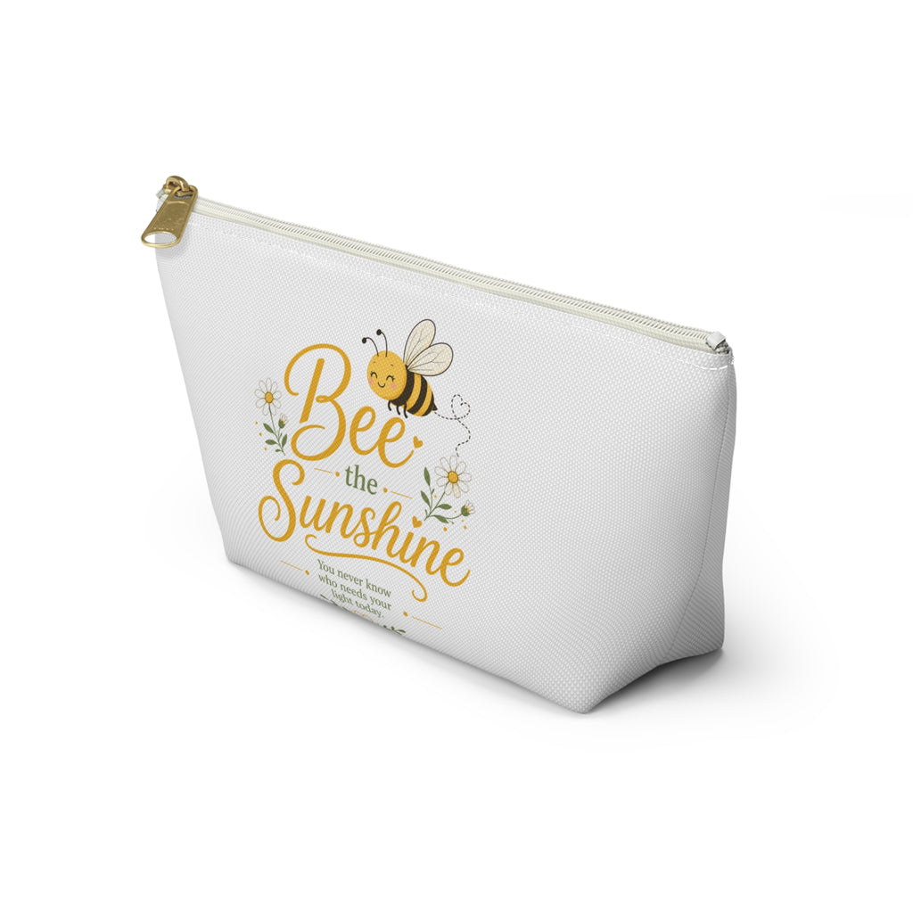 Bee the Sunshine Accessory Pouch — Zippered T-Bottom Cosmetic Bag