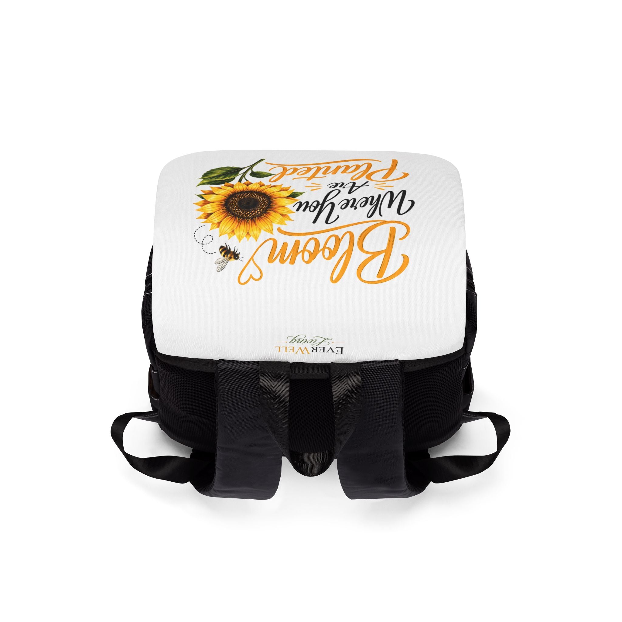 Where You Are Planted Sunflower Backpack – Inspirational Casual Shoulder Bag