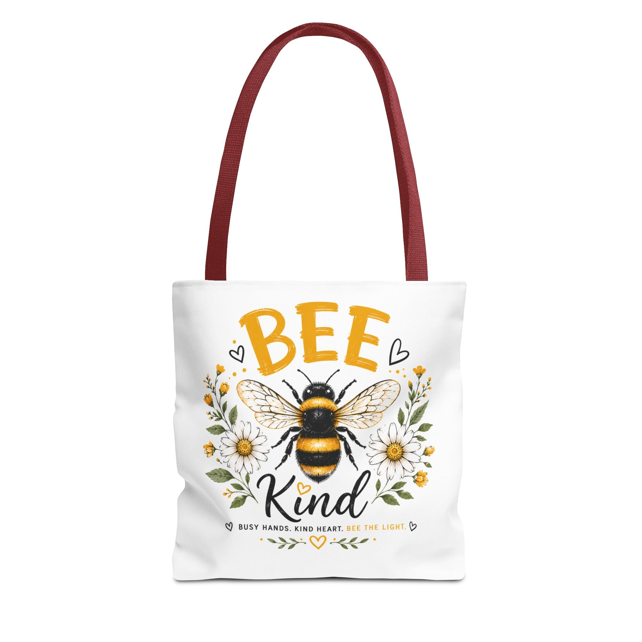 Bee Kind Floral Tote Bag — Cute Bee & Daisies AOP Grocery/Everyday Tote