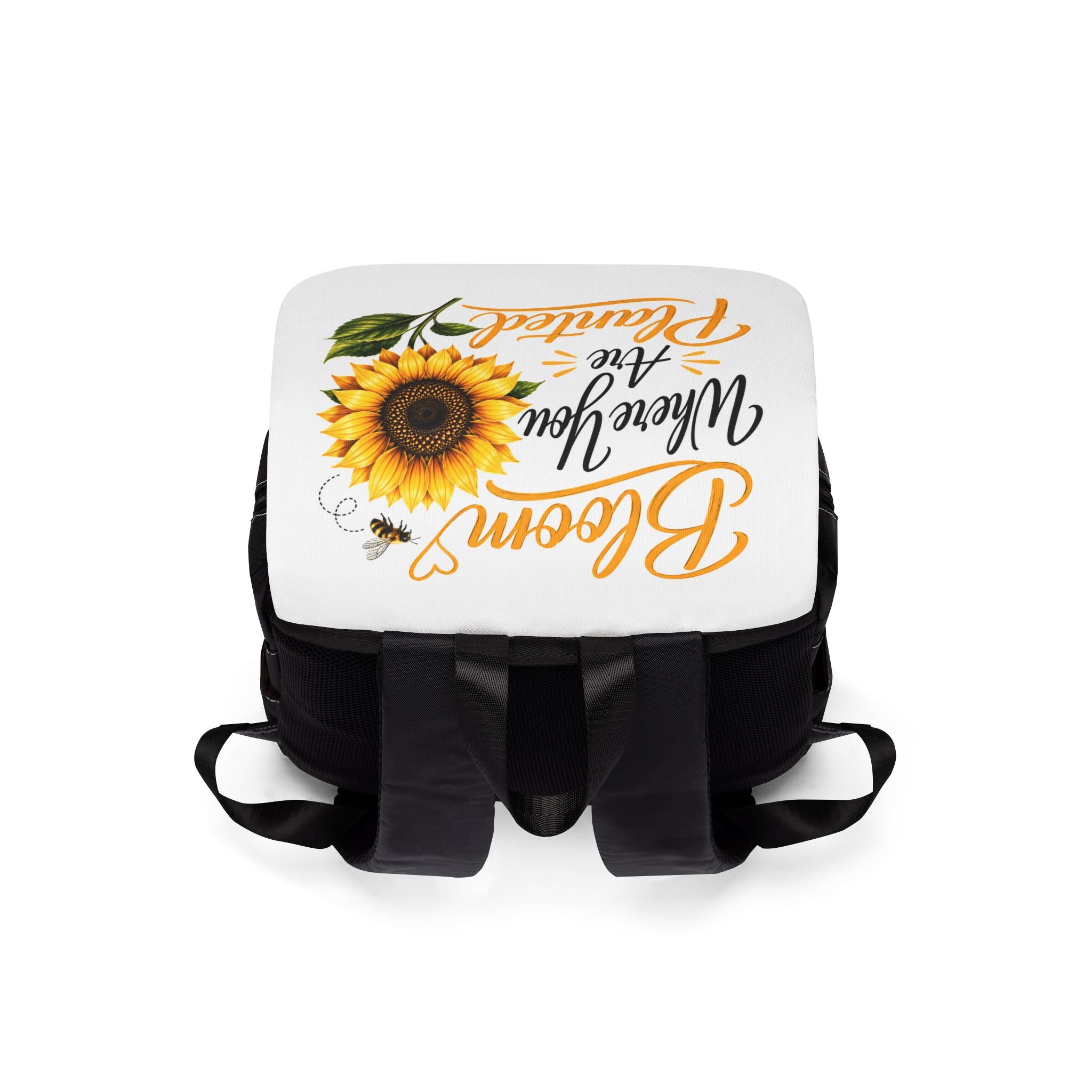 Where You Are Planted Sunflower Backpack – Inspirational Casual Shoulder Bag