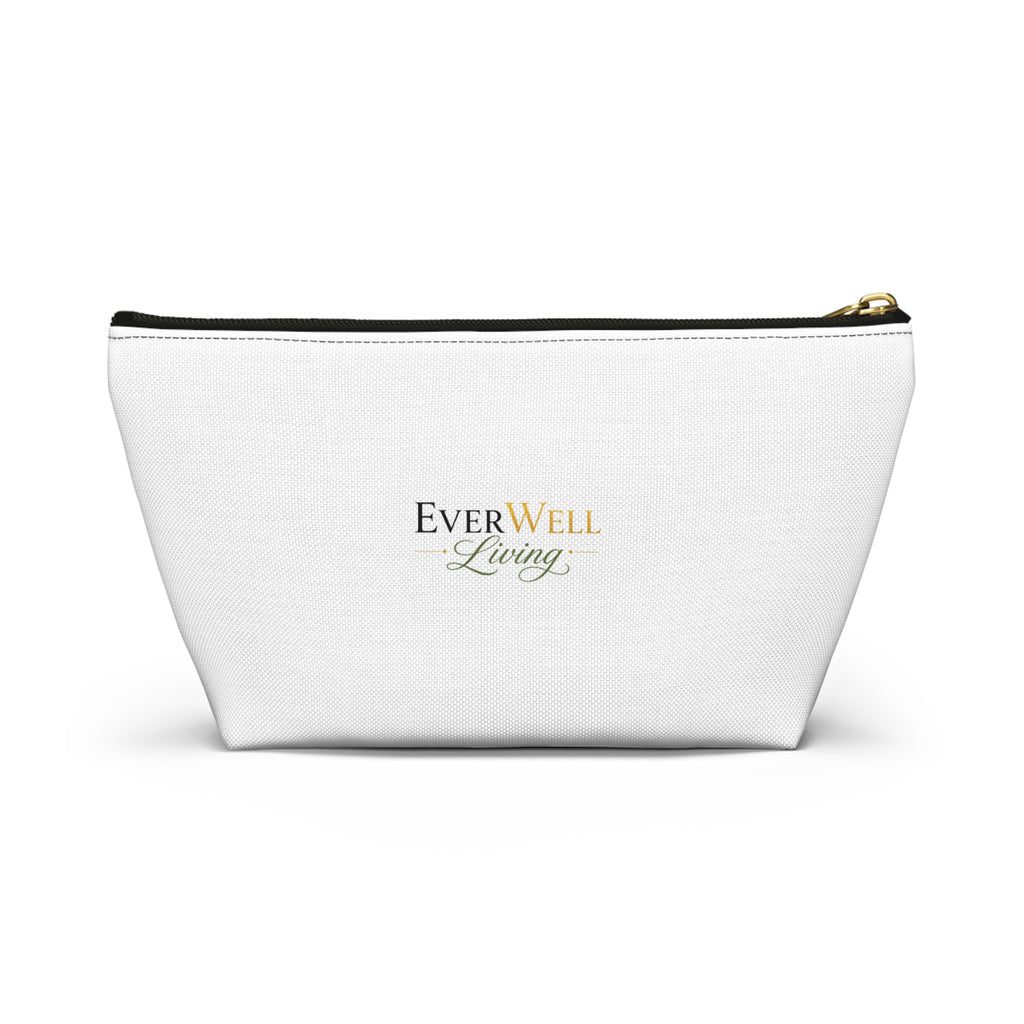 Bee Kind Floral Accessory Pouch — Zip Makeup Bag with T-Bottom
