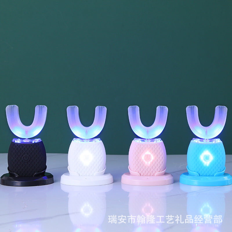 New era blue light whitening fully automatic U-shaped smart toothbrush tooth cleaning and whitening device