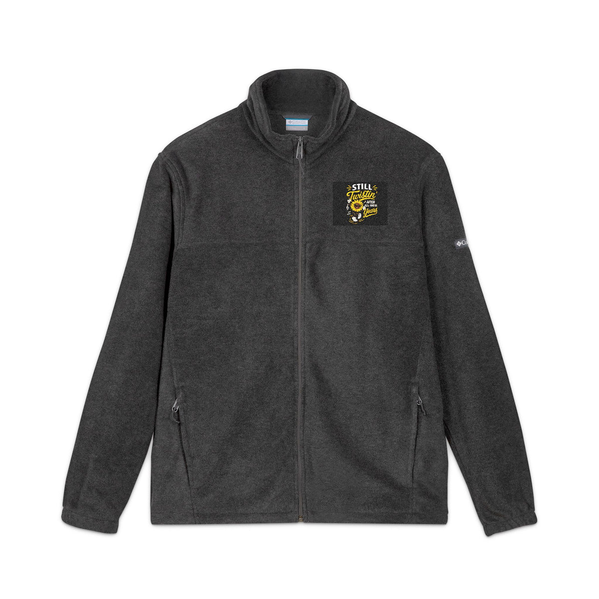 Embroidered Floral Crest Fleece Jacket
