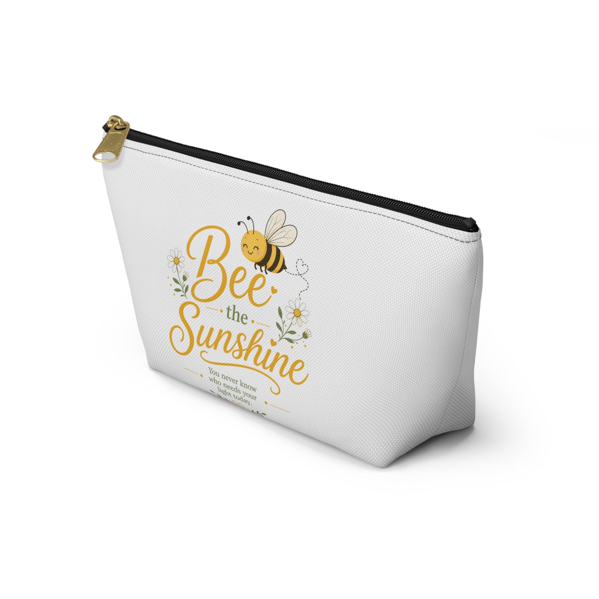 Bee the Sunshine Accessory Pouch — Zippered T-Bottom Cosmetic Bag