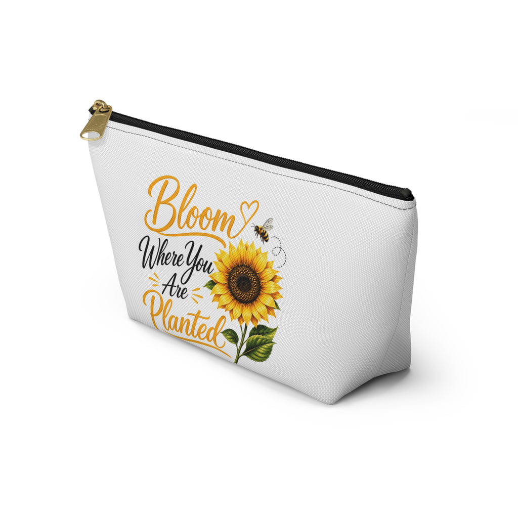 Bloom Where You Are Planted Sunflower Accessory Pouch