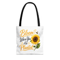 Bloom Where You Are Planted Sunflower Tote Bag