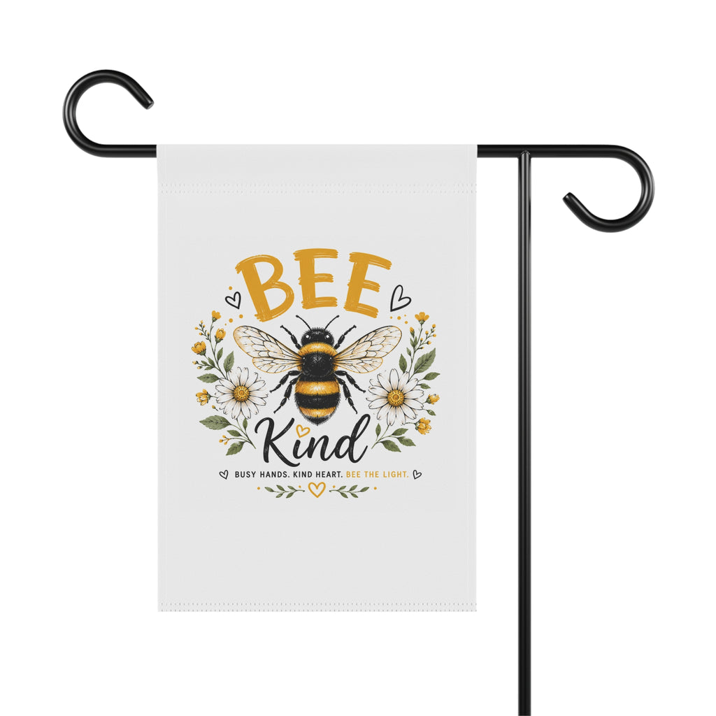Bee Kind Garden Flag - Floral Bee House Banner for Yard & Porch