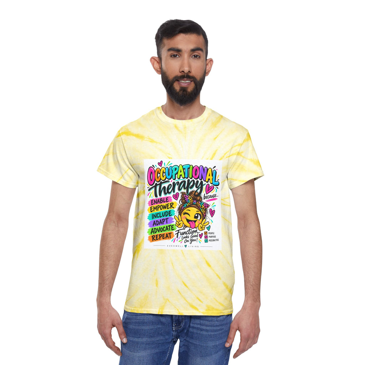 Occupational Therapy Tie-Dye Tee — Empower, Include & Advocate Cyclone Design