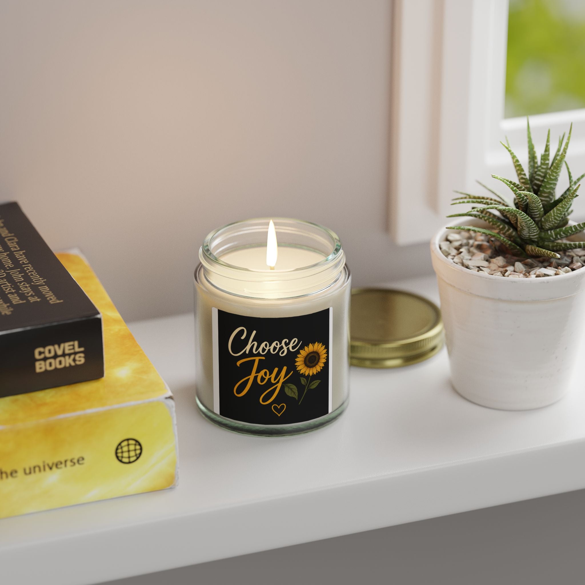 Choose Joy Sunflower Scented Candle — Coconut Apricot Wax (4oz & 9oz)