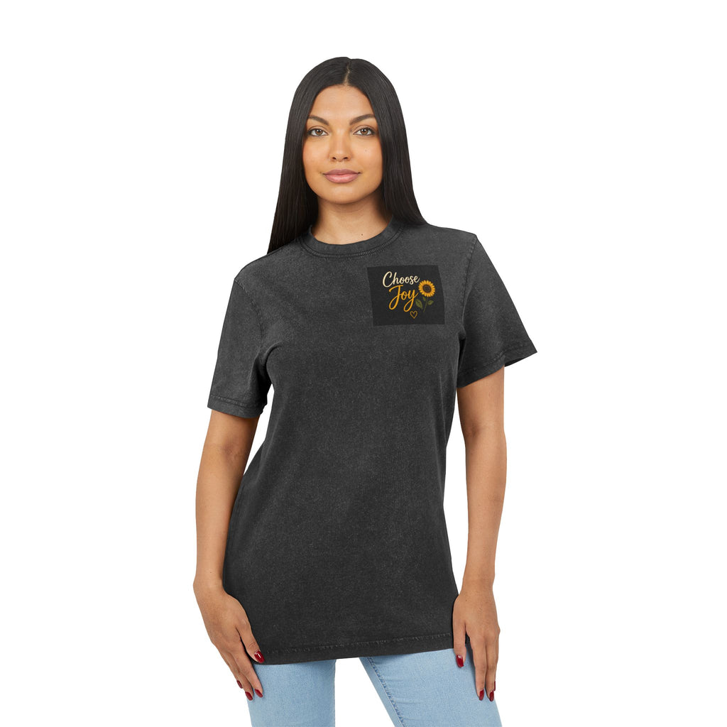 Choose Joy Sunflower Acid Wash Tee