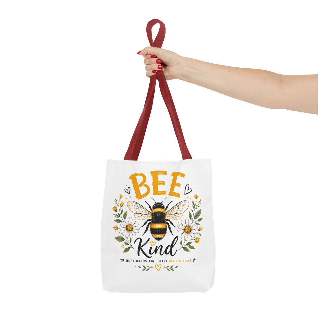 Bee Kind Floral Tote Bag — Cute Bee & Daisies AOP Grocery/Everyday Tote