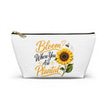 Bloom Where You Are Planted Sunflower Accessory Pouch