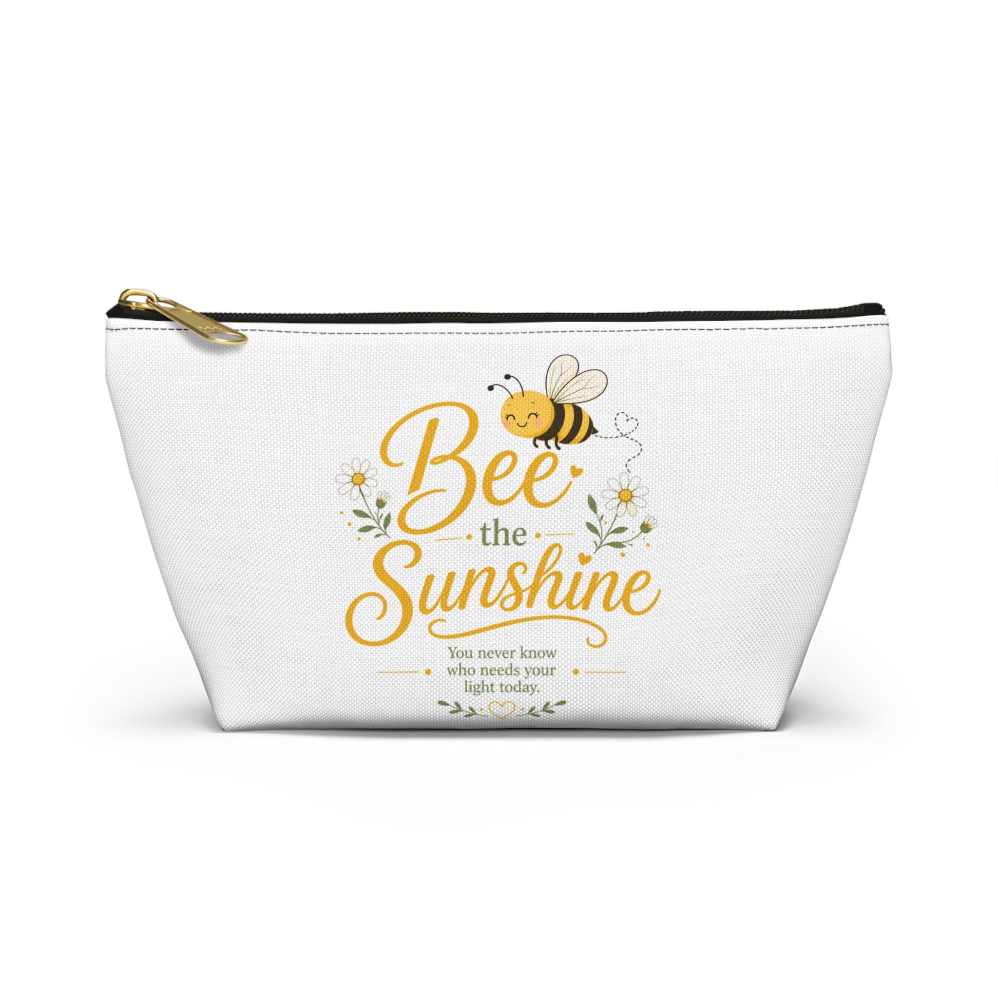 Bee the Sunshine Accessory Pouch — Zippered T-Bottom Cosmetic Bag