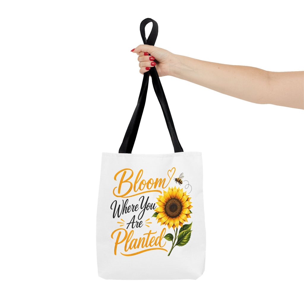 Bloom Where You Are Planted Sunflower Tote Bag