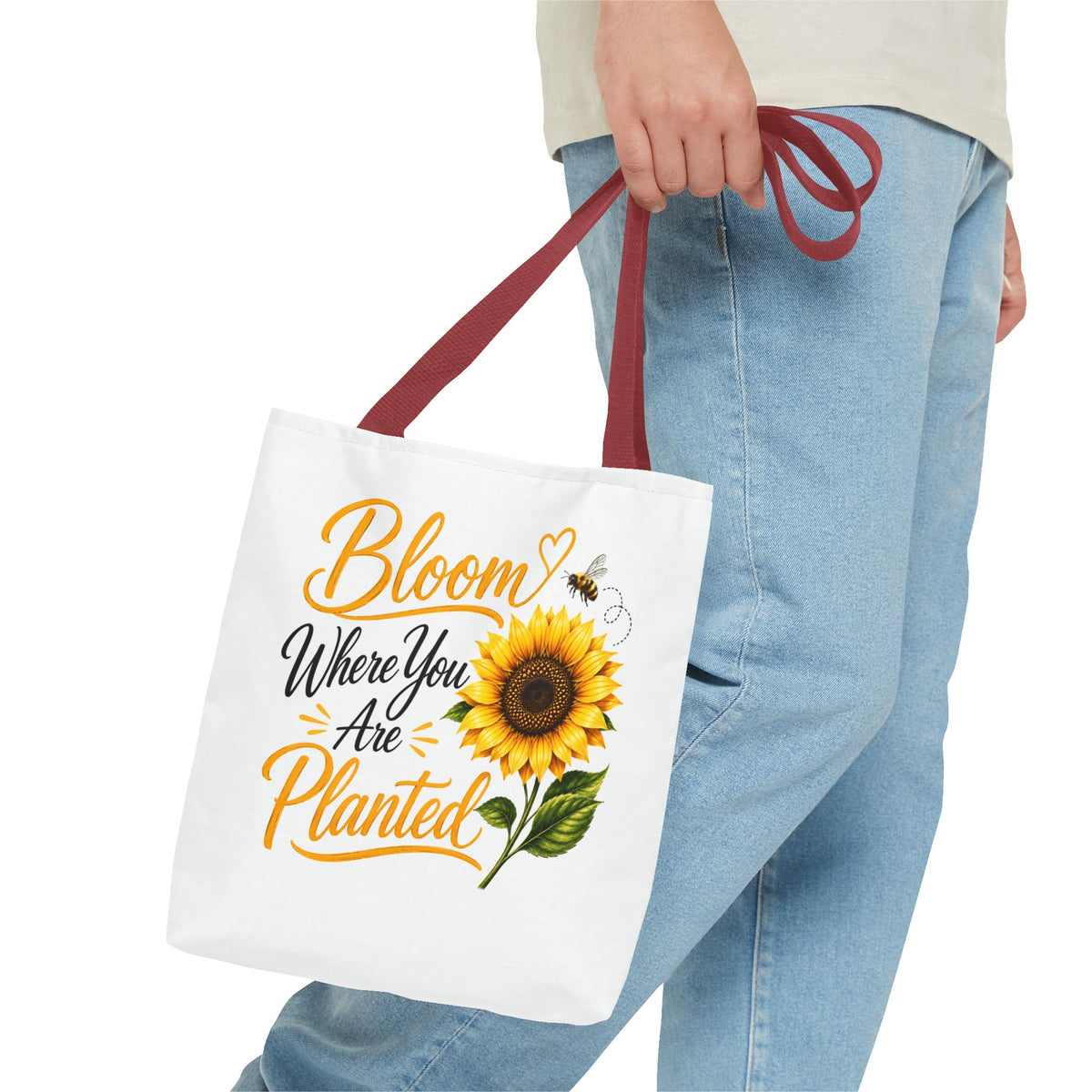 Bloom Where You Are Planted Sunflower Tote Bag