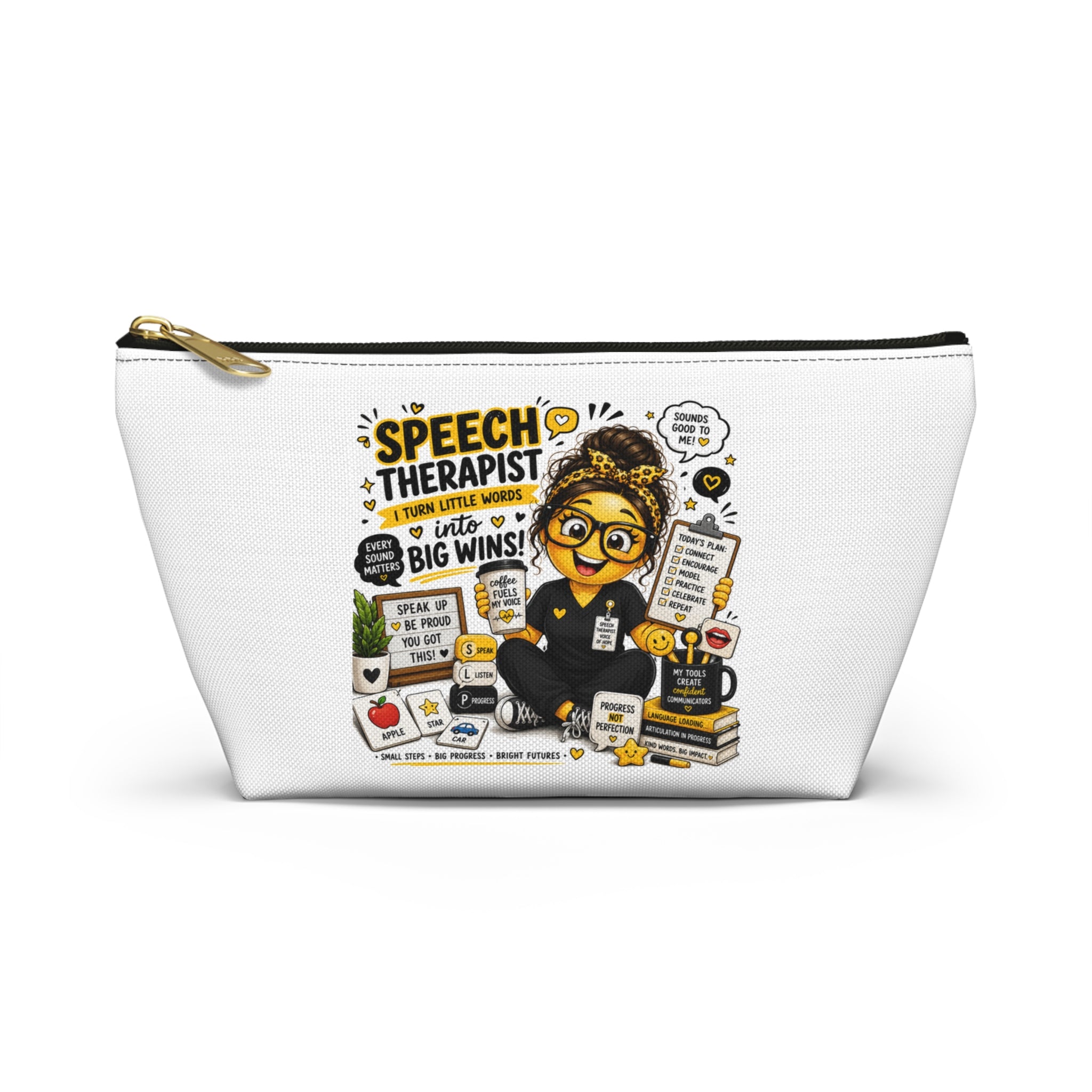 Speech Therapist Emoji Make up Bag