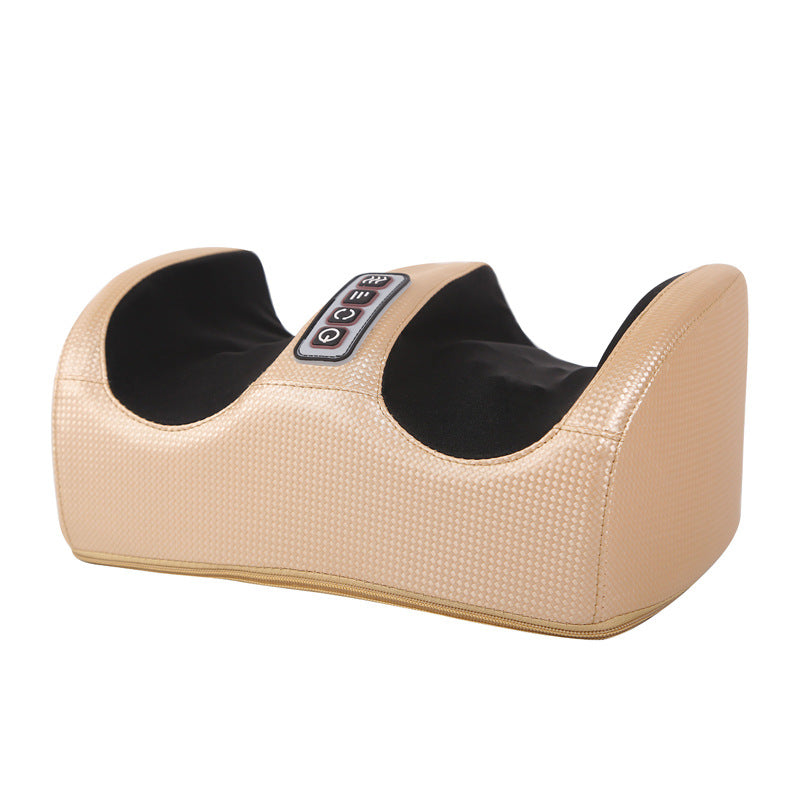 Foot massager kneads and presses feet, calves, soles