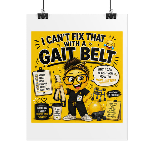 "I Can't Fix That With a Gait Belt" Emoji Poster