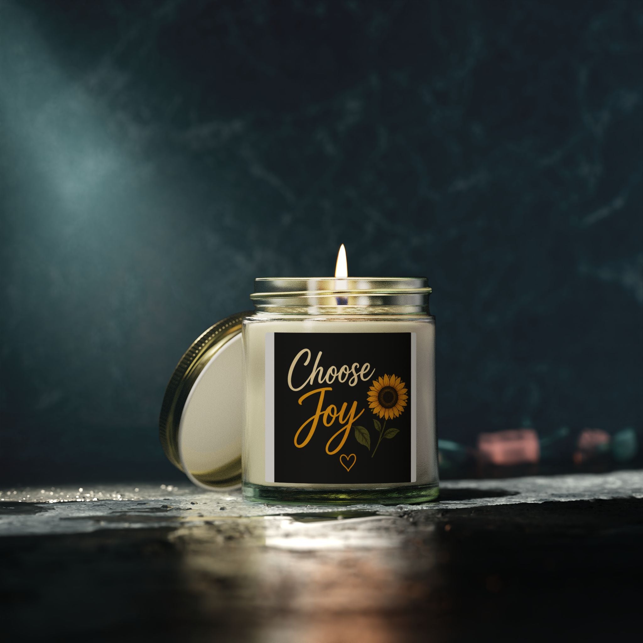 Choose Joy Sunflower Scented Candle — Coconut Apricot Wax (4oz & 9oz)