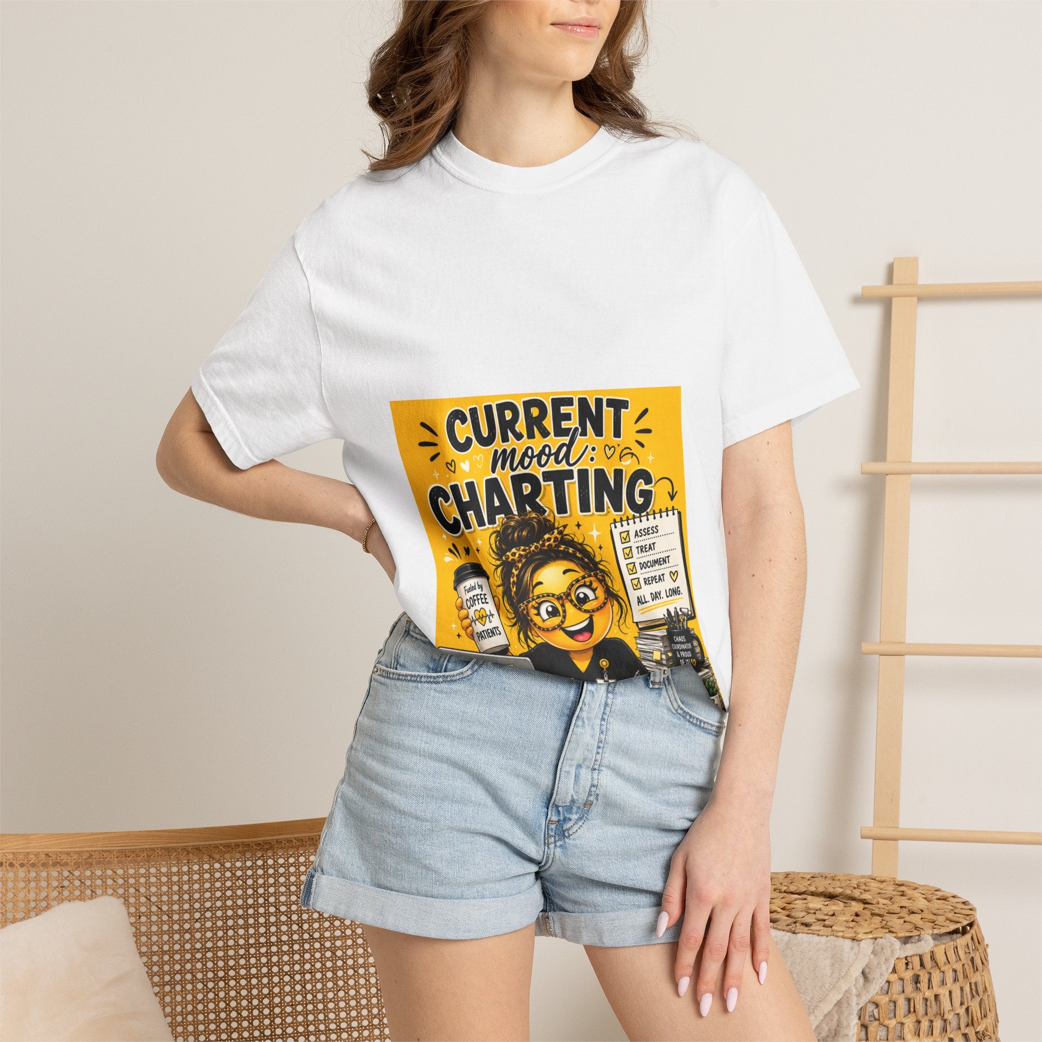 Charting Mood T-Shirt – Emoji Healthcare Worker