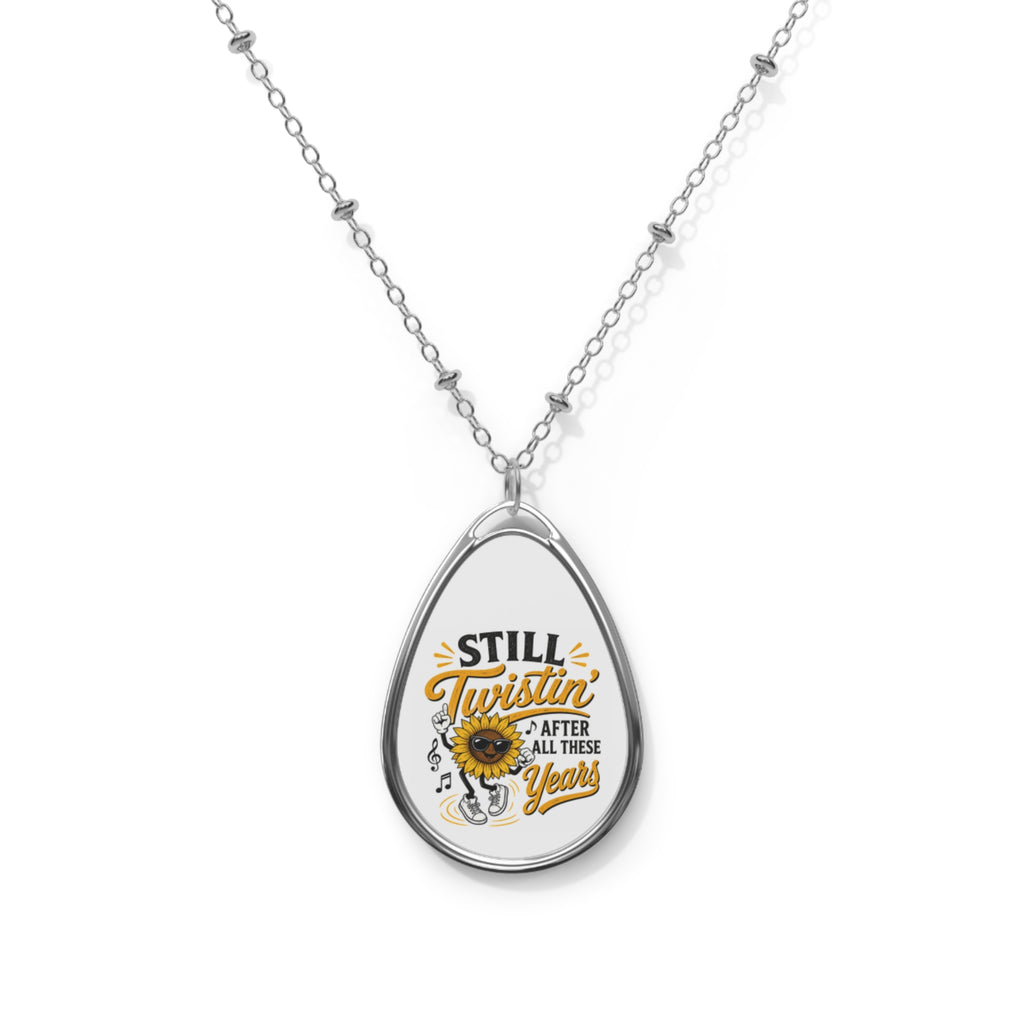 Still Twistin' After All These Years Oval Necklace – Vintage Dance Music Pendant