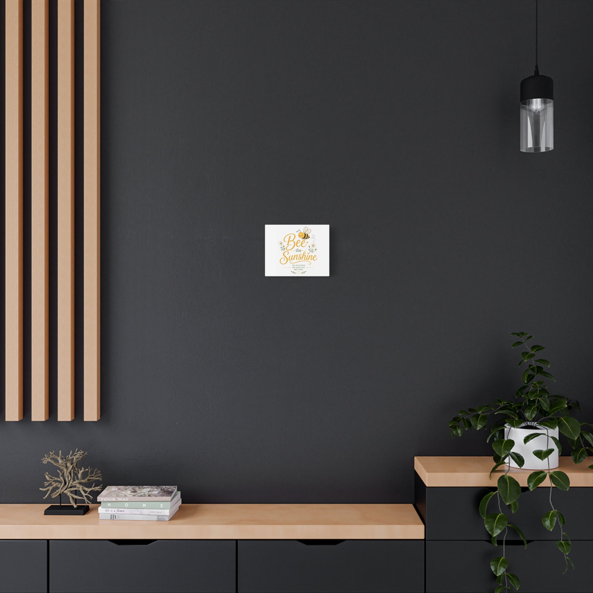 Bee the Sunshine Matte Canvas Wall Art — Inspirational Bee Quote Print