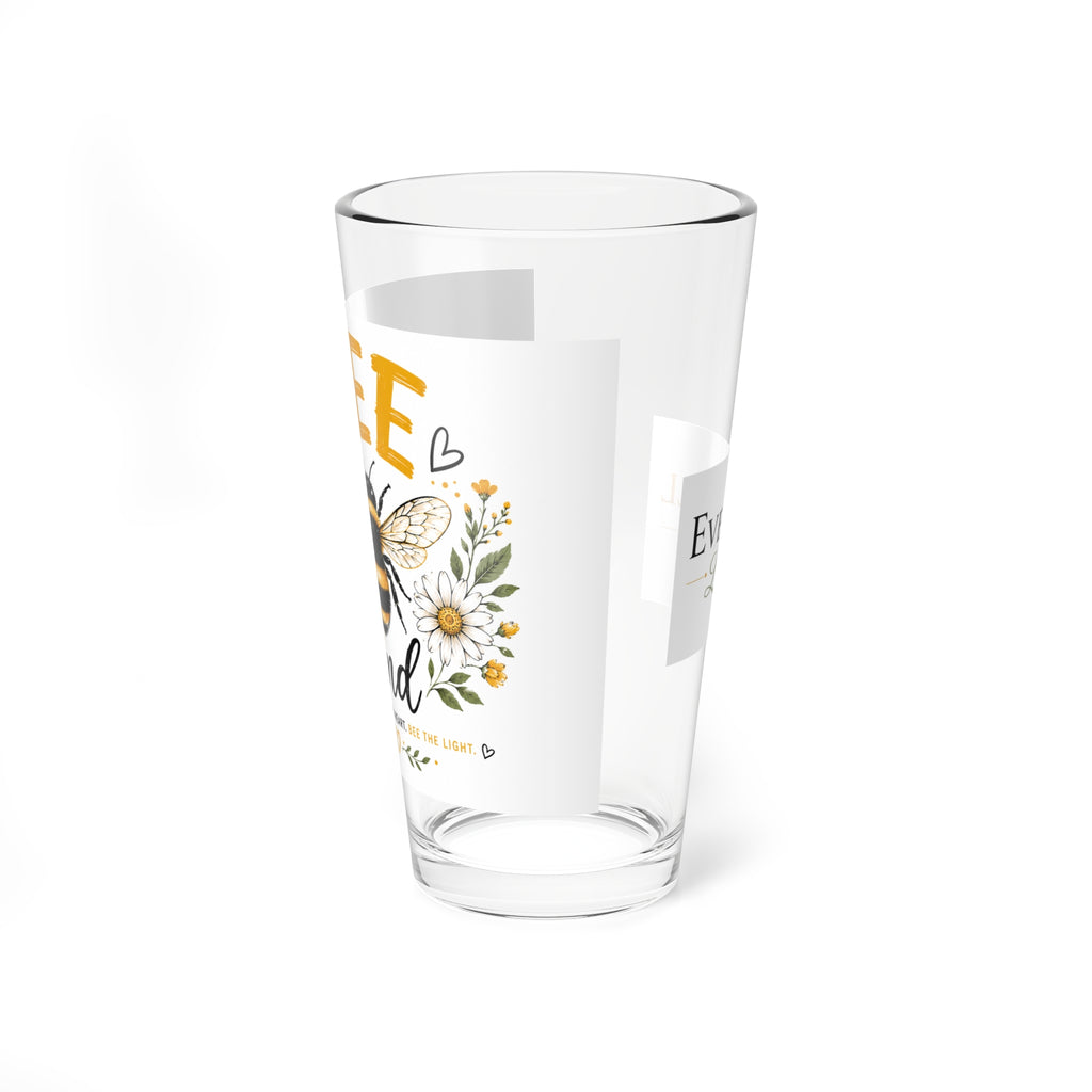 Bee Kind 16oz Mixing Glass – Floral Honeybee Pint Glass