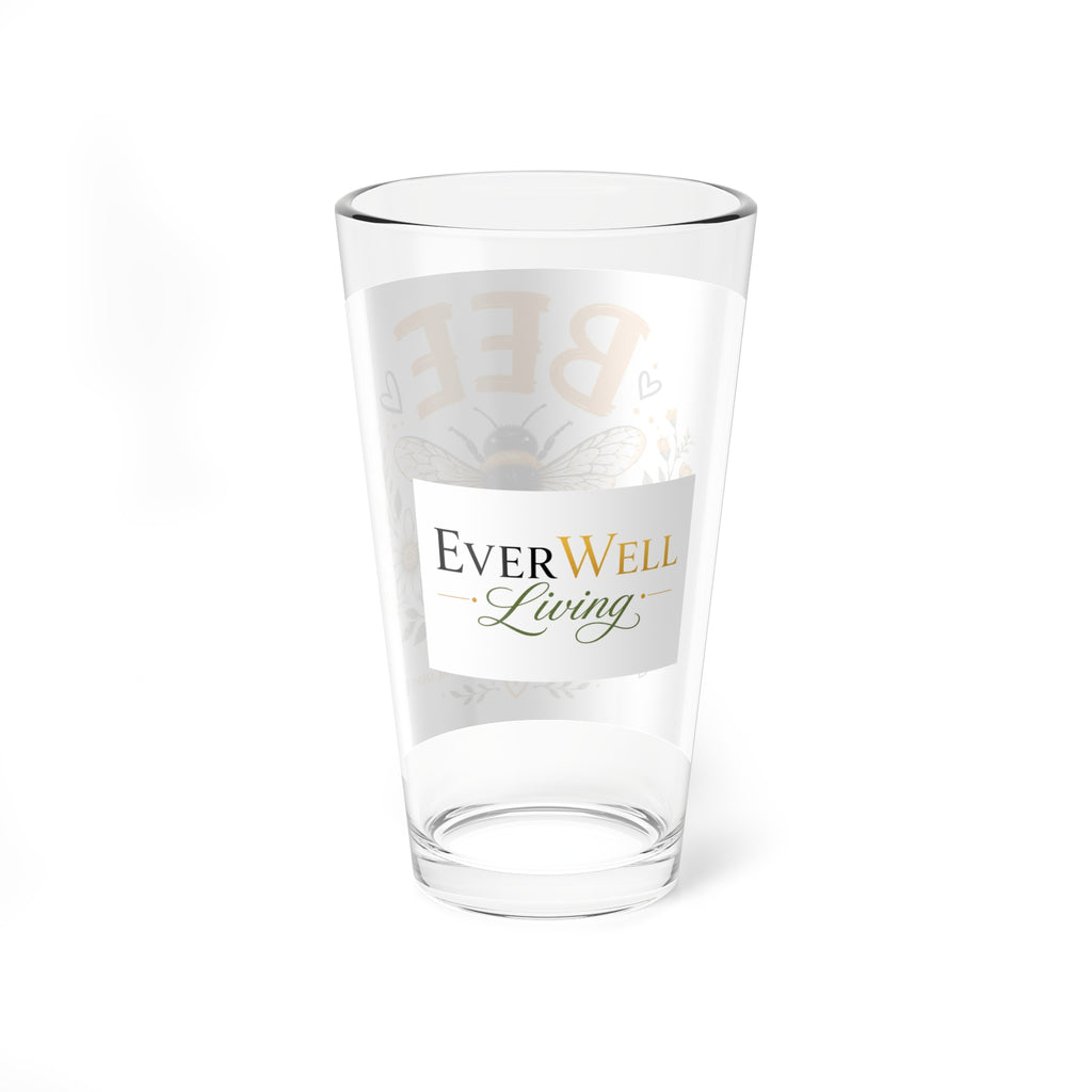 Bee Kind 16oz Mixing Glass – Floral Honeybee Pint Glass
