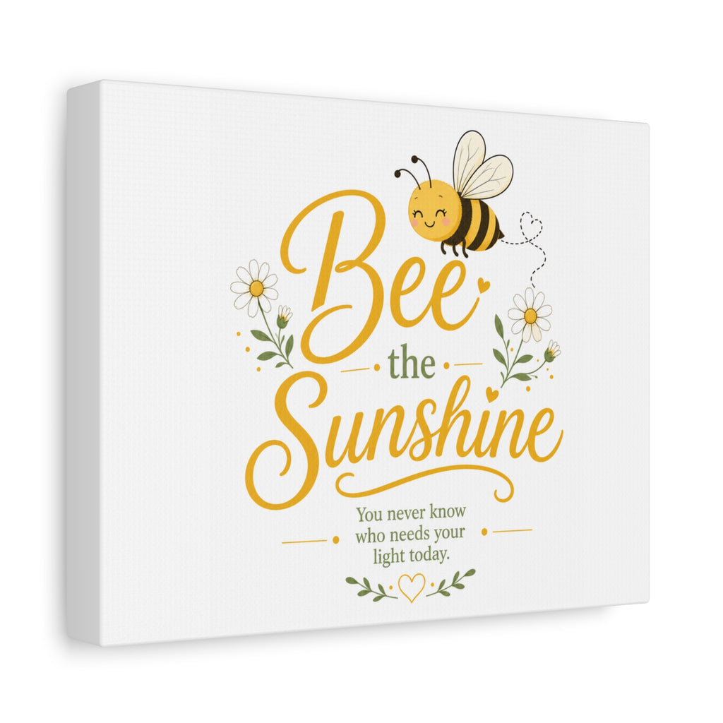 Bee the Sunshine Matte Canvas Wall Art — Inspirational Bee Quote Print