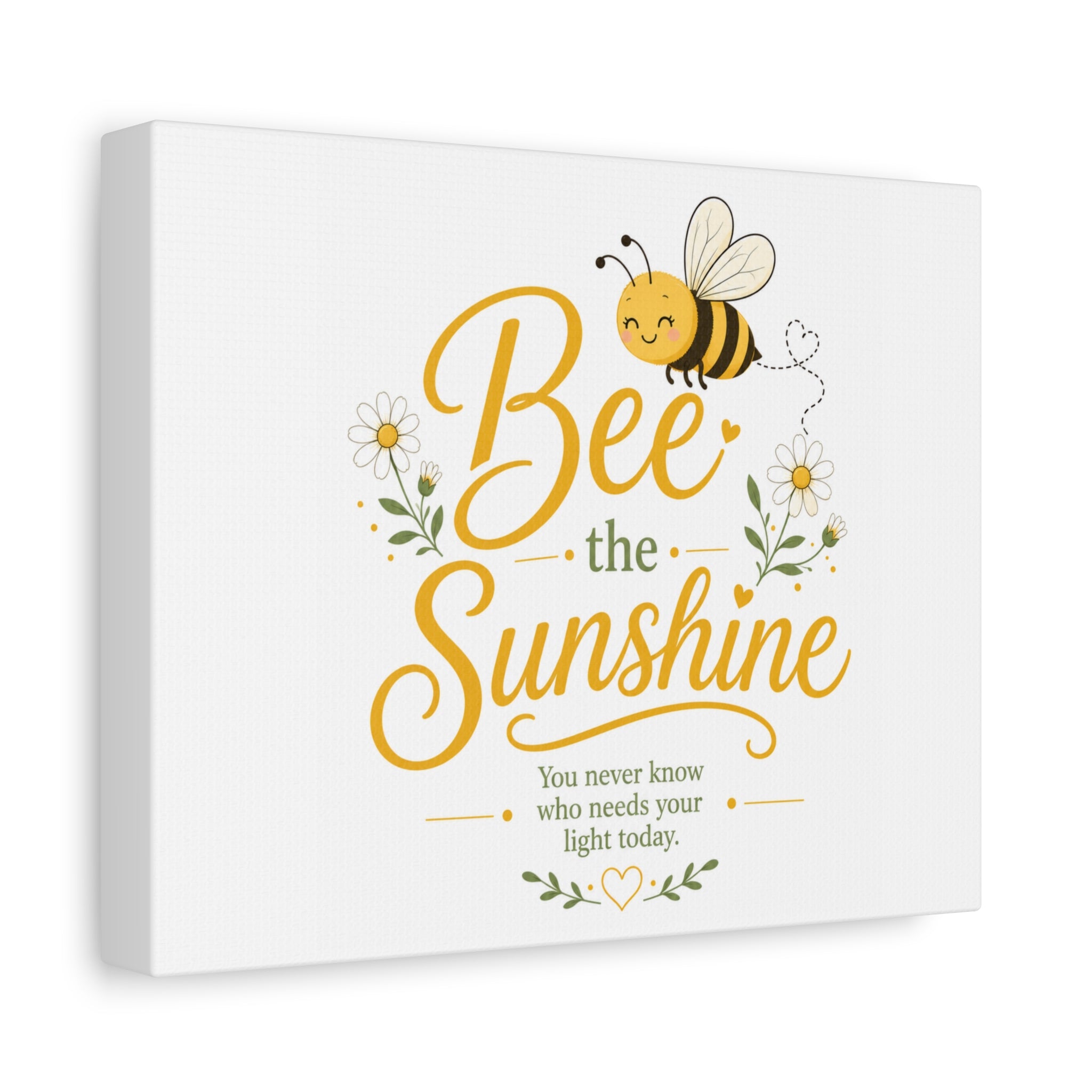 Bee the Sunshine Matte Canvas Wall Art — Inspirational Bee Quote Print