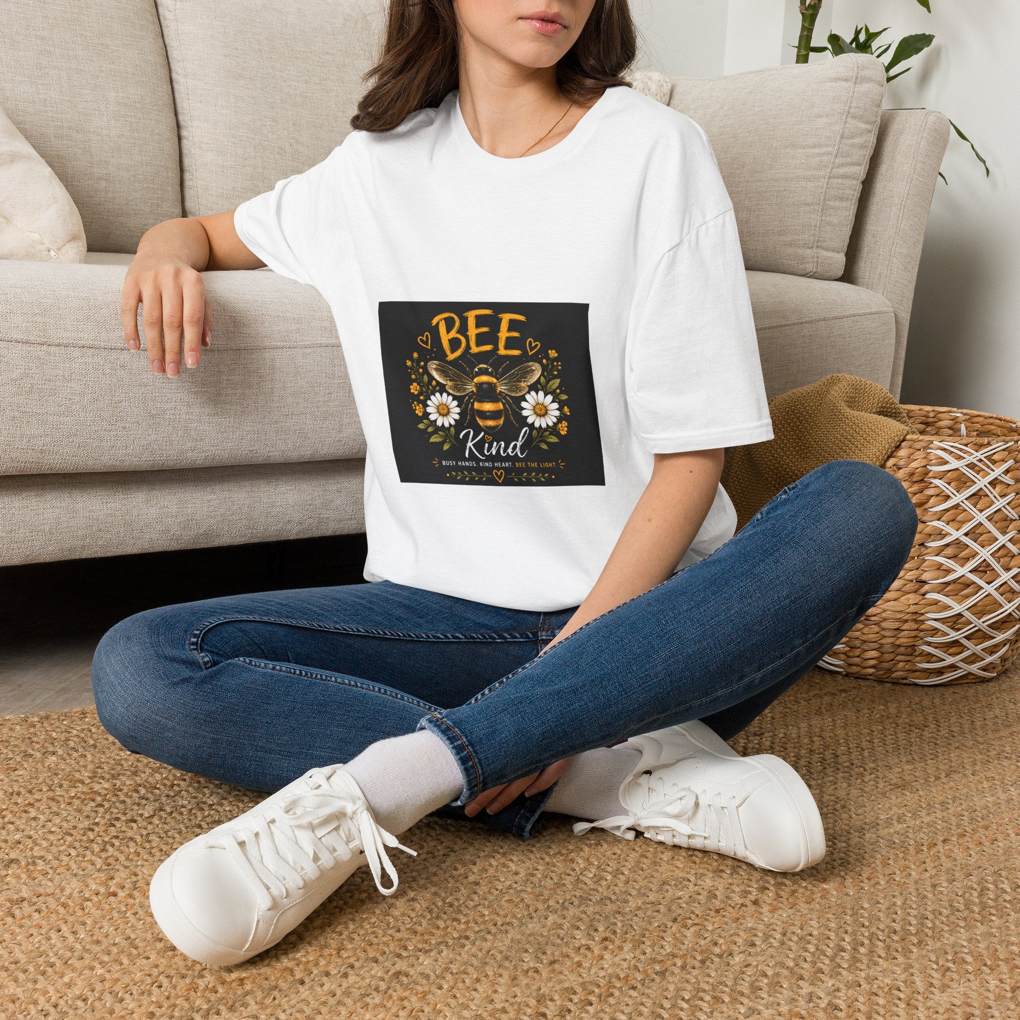 Bee Kind T-Shirt — Floral Bee Graphic Tee for Nature Lovers