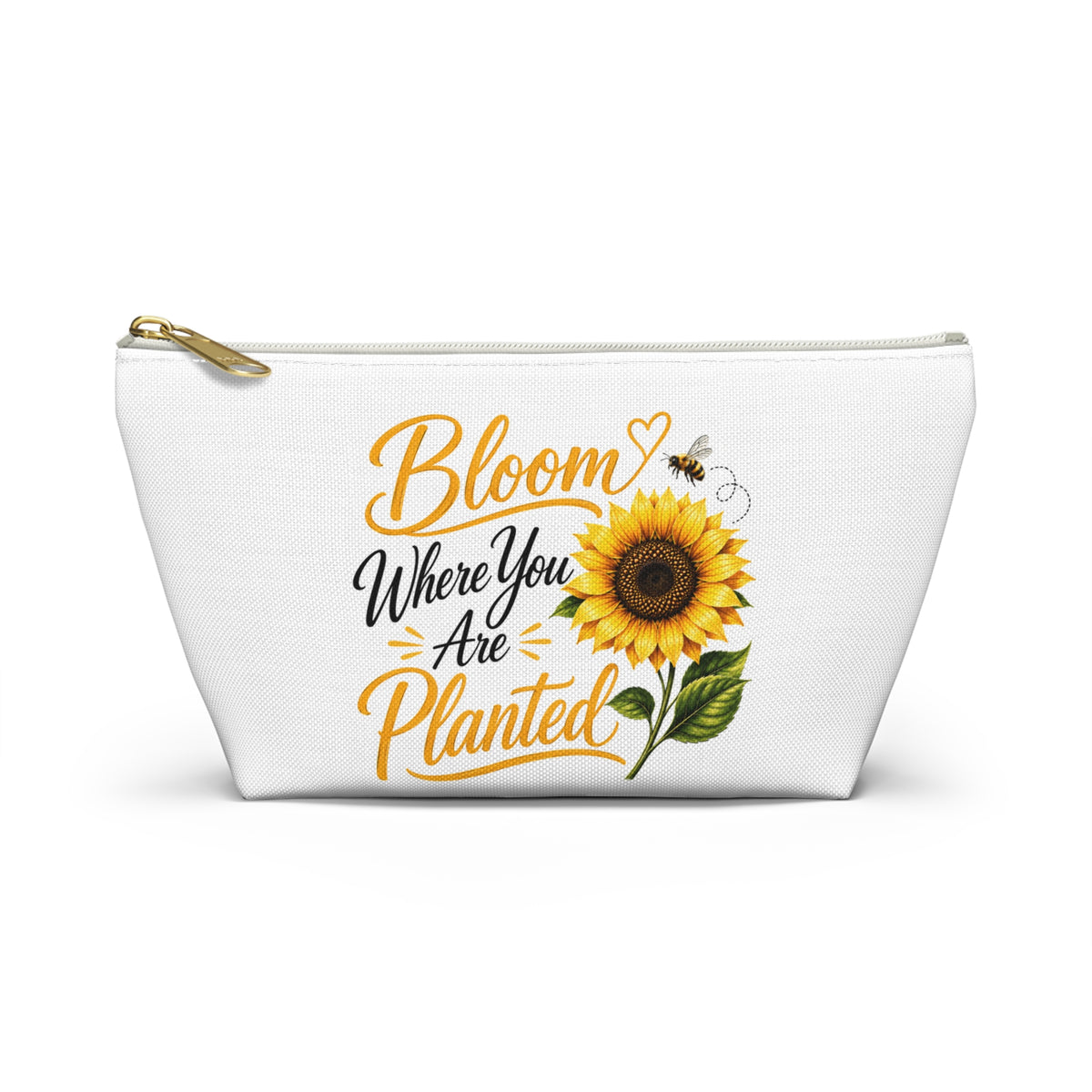 Bloom Where You Are Planted Sunflower Accessory Pouch