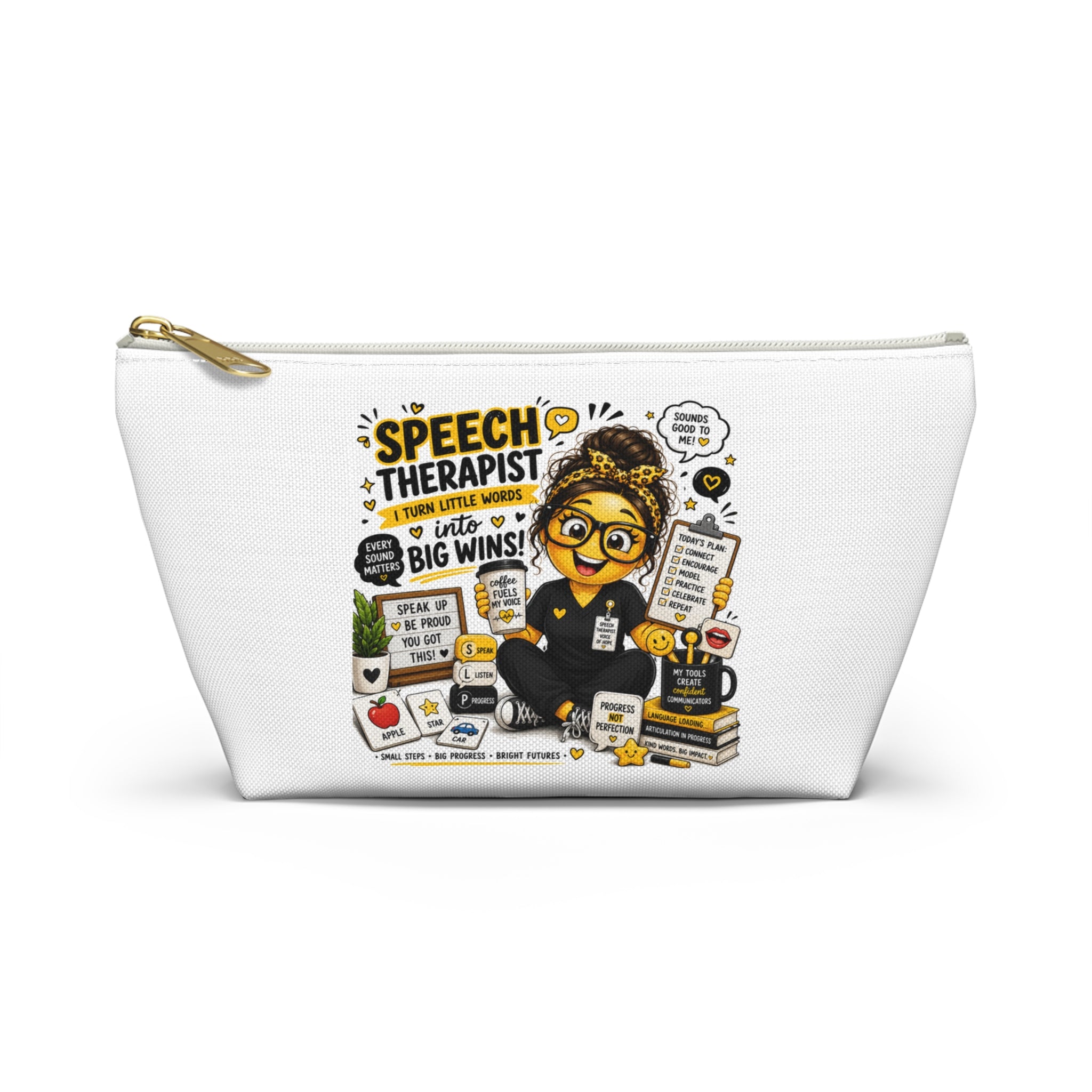 Speech Therapist Emoji Make up Bag