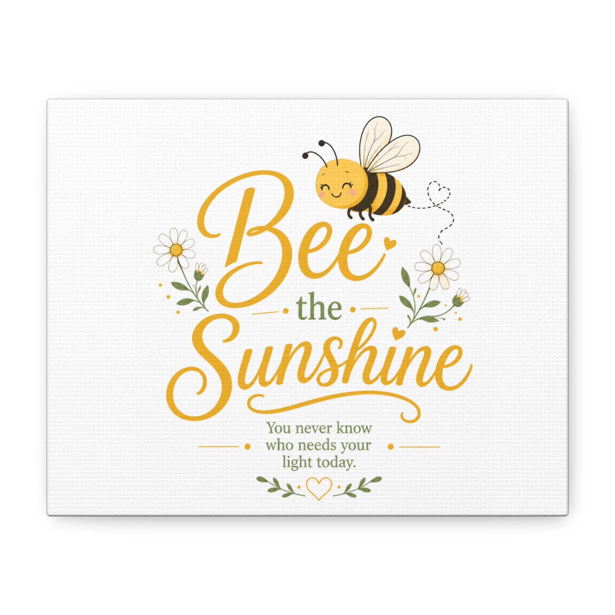 Bee the Sunshine Matte Canvas Wall Art — Inspirational Bee Quote Print