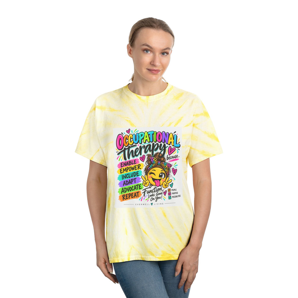 Occupational Therapy Tie-Dye Tee — Empower, Include & Advocate Cyclone Design