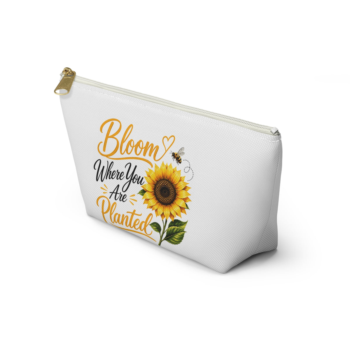 Bloom Where You Are Planted Sunflower Accessory Pouch