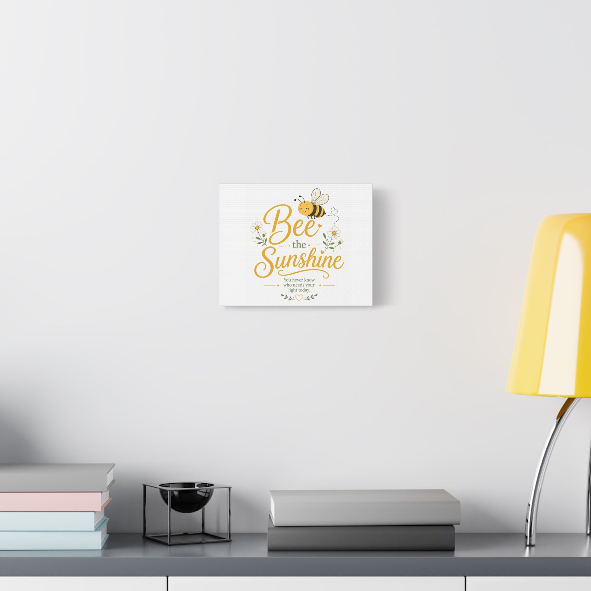Bee the Sunshine Matte Canvas Wall Art — Inspirational Bee Quote Print