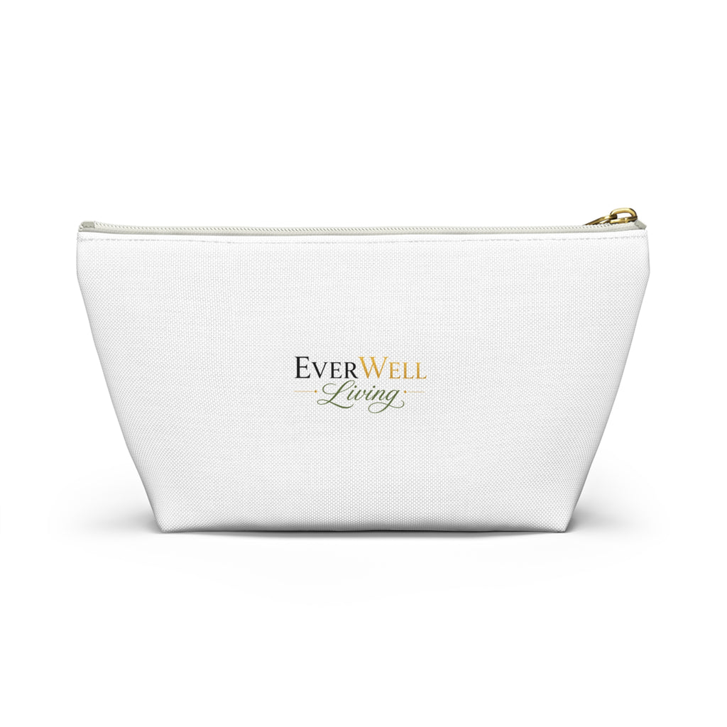 Bee Kind Floral Accessory Pouch — Zip Makeup Bag with T-Bottom