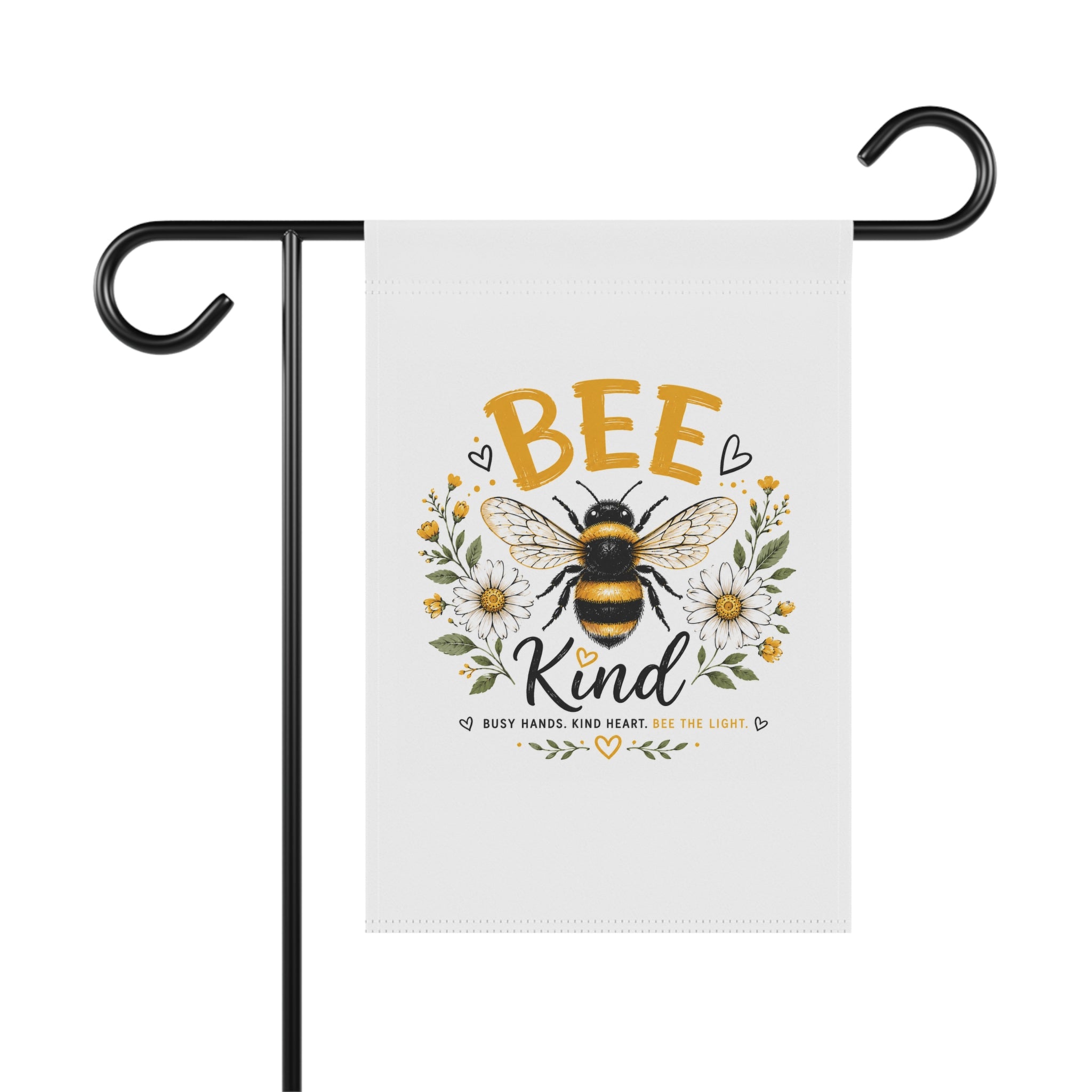 Bee Kind Garden Flag - Floral Bee House Banner for Yard & Porch