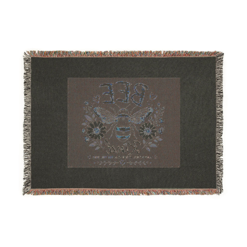 Bee Kind Woven Blanket – Floral Bee Throw for Cozy Home Décor