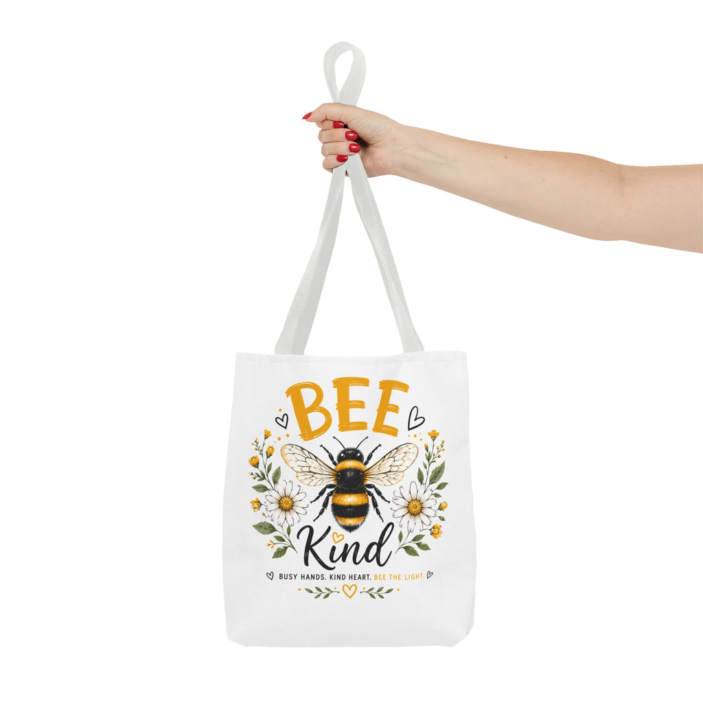 Bee Kind Floral Tote Bag — Cute Bee & Daisies AOP Grocery/Everyday Tote