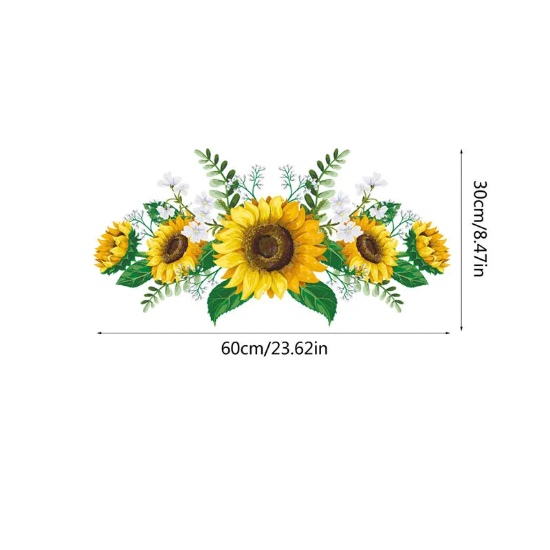 1PCS Removable Sunflower Wall Sticker Kitchen Waterproof Decals Wall Stickers For Kids Room Living Room Bedroom Home Decoration