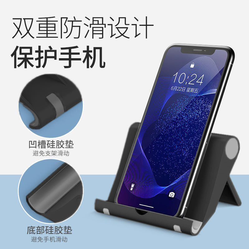 Metal rotating mobile phone holder customized 360° biaxial adjustable folding desktop tablet holder