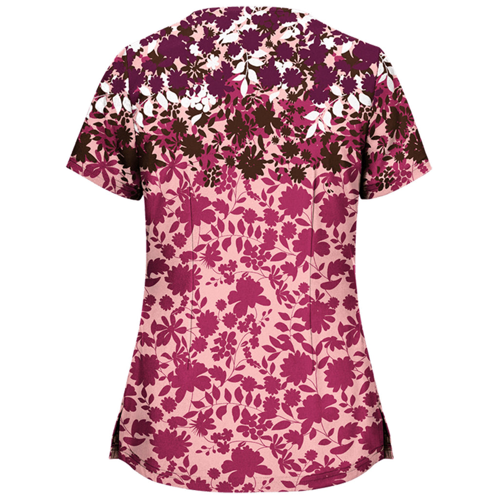 Nurse uniform pullover casual slim printed V-neck T-shirt