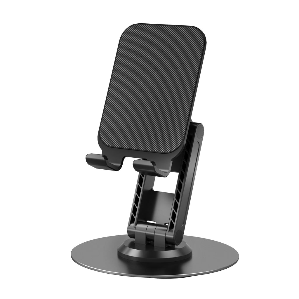 Metal rotating mobile phone holder customized 360° biaxial adjustable folding desktop tablet holder