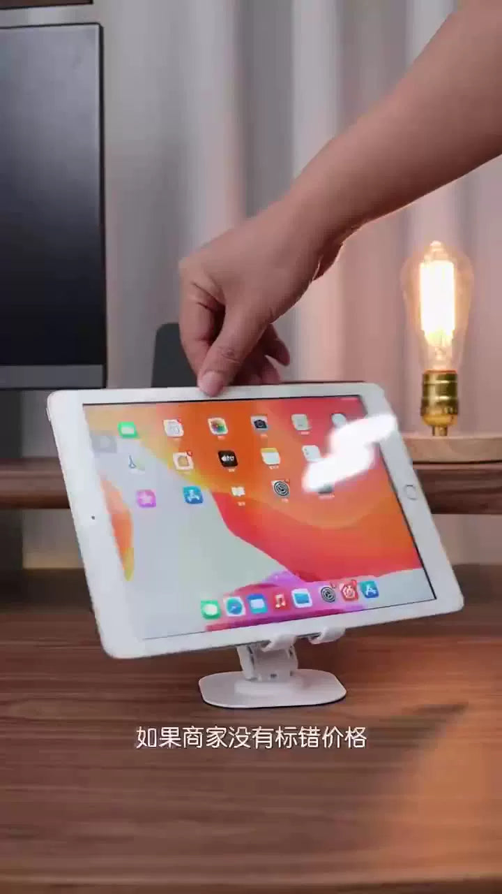 Metal rotating mobile phone holder customized 360° biaxial adjustable folding desktop tablet holder