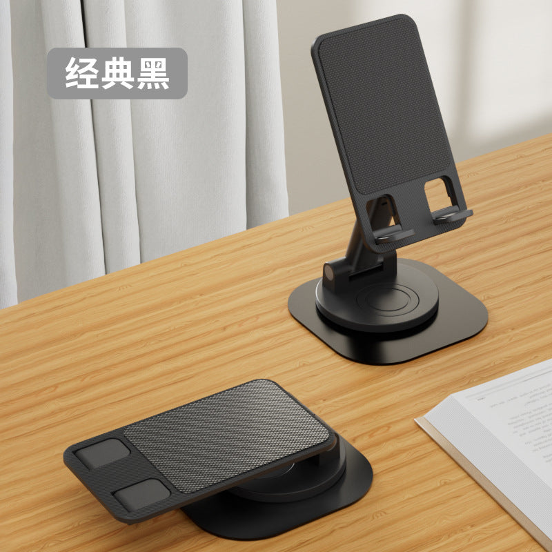 Metal rotating mobile phone holder customized 360° biaxial adjustable folding desktop tablet holder